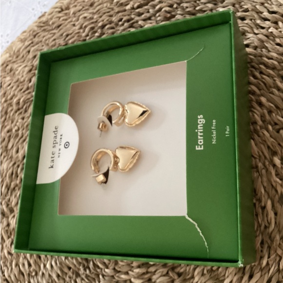 Kate Spade Gold Heart Drop Earrings - Picture 3 of 3
